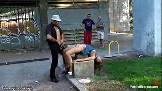 Bound Euro Babe Fucked In Public