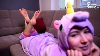 Cosplay Big Teen Feet Teasing POV POV Foot Worship, Young Feet, Unicorn Feet, Big Feet, Sexy Soles