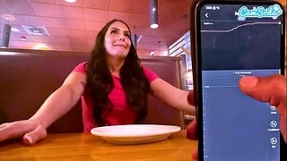 Cumming In Public With Interactive Toy At Lunch! Public Female Orgasm Interactive Toy