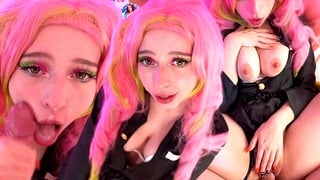 Demon Slayer Mitsuri Kanroji Enjoy Cock In Her Holes And Get Huge Facial