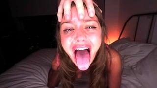 He Deleted My Throat! Extreme Sloppy Deepthroat, Fuck With Cum On Face