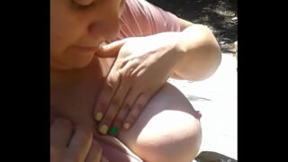 Huge Tits Gf Rubbing On Her Tits In Public