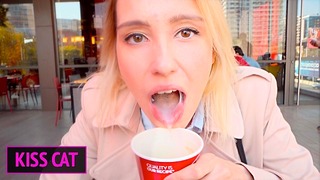 Public Agent – 18 Babe Suck Dick In Toilet Wendis & Drink Coffee With Cum / Kiss Cat