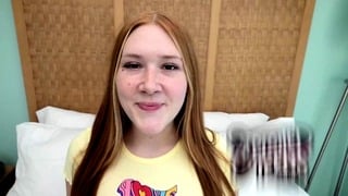 Redheaded Teen With Freckles And Red Pubic Hair Sucks Cock