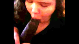Chubby Brunette Amateur Takes Big Black Cock in Mouth