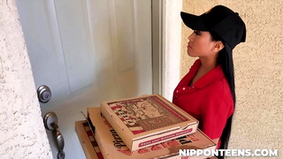 Two Guys Playing With Delivery Girl – Ember Snow – Nipponteens.com