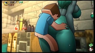 Hornycraft Minecraft Parody Hentai Game Pornplay Ep.39 Giant Yoga Pants Thighjob