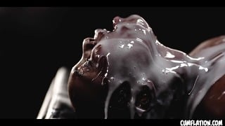 Extreme Interracial Cumflation – Sexy Black Girl Zaawaadi Filled With Loads Of CUM Inside Her Pussy