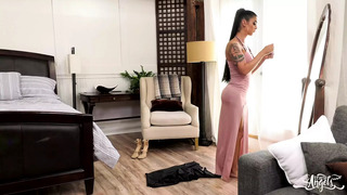 TRANS ANGELS – Domino Presley Wears Her Lingerie & Gives Her Husband His Favorite Meal, Her Big Cock