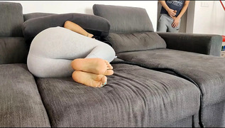 Cuckold, fucking my friend’s wife on the sofa, she thought I was her husband