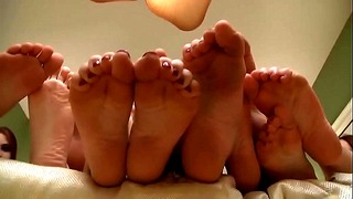 Five girls feet